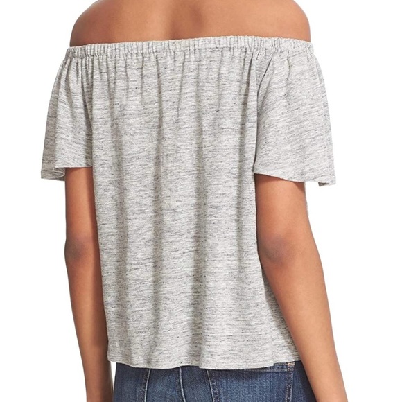 Rebecca Taylor Grey linen off shoulder top S - Picture 3 of 6